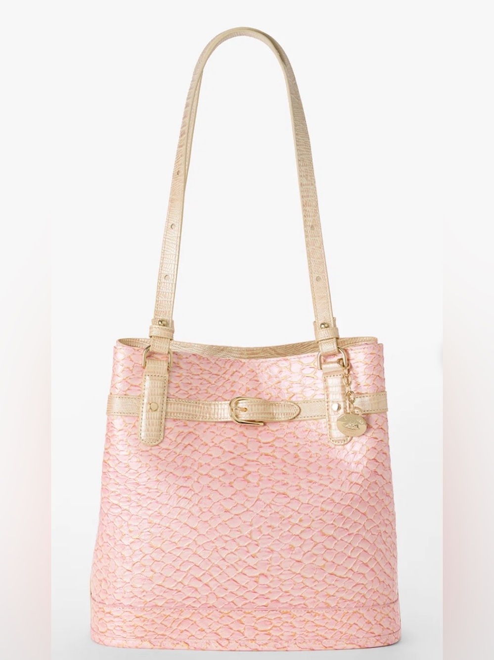 Brahmin Fiora Pink Novella Bucket Bag
